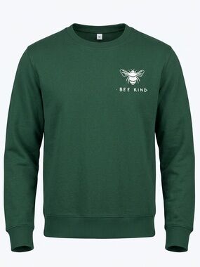 🐝 “Bee Kind” Green Cropped Crewneck Sweatshirt